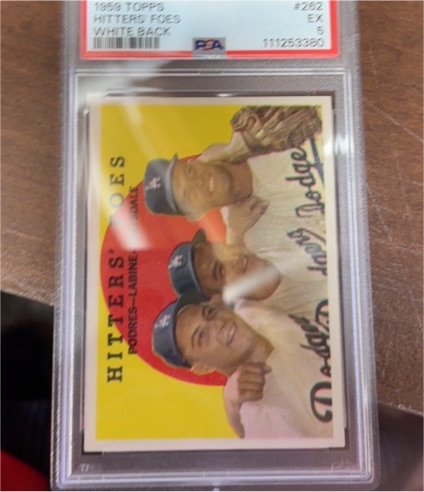 1959 Topps #262 Hitters' Foes Don Drysdale Johnny Podres Clem Labine — front