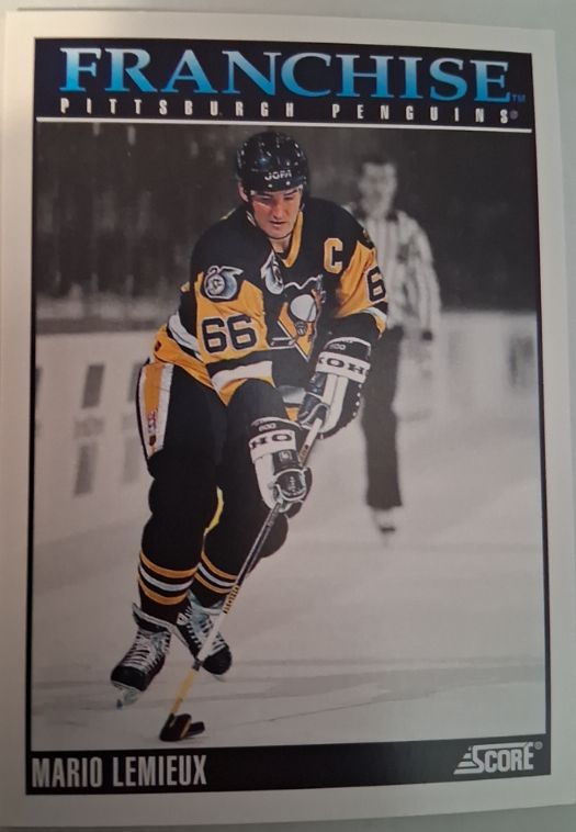 1992-93 Score #433 Mario Lemieux Franchise Pittsburgh Penguins — front