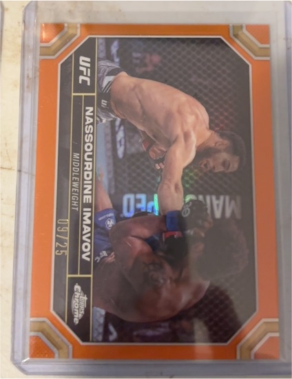 2024 Topps Chrome UFC #145 Nassourdine Imavov Orange Refractor — front