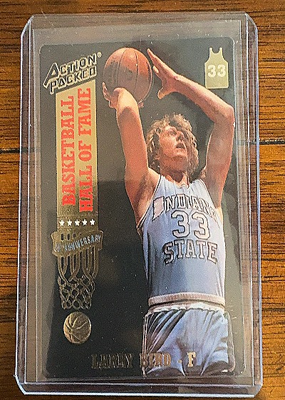 1993 Action Packed Hall of Fame #33 Larry Bird Indiana State Sycamores — front