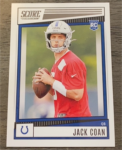 2022 Score #312 Jack Coan Rookie Card Indianapolis Colts — front