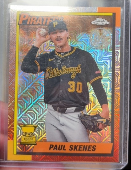2025 Topps Series 1 1990 Topps Chrome Silver Pack Mojo #T90C-32 Paul Skenes — front
