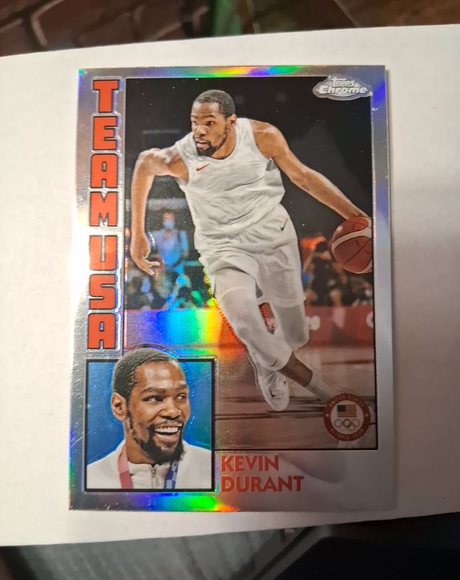 2024 Topps Chrome Olympics #84T-4 Kevin Durant — front