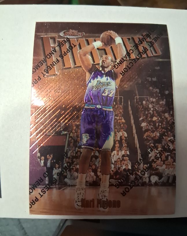 1997-98 Topps Finest #90 Karl Malone — front