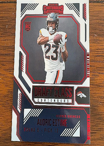 2024 Panini Contenders #22 Audric Estime Draft Class Contenders Red RC Denver Broncos — front