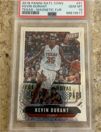 2018 Panini Nat'l Conv. #31 Kevin Durant Texas - Magnetic Fur — front