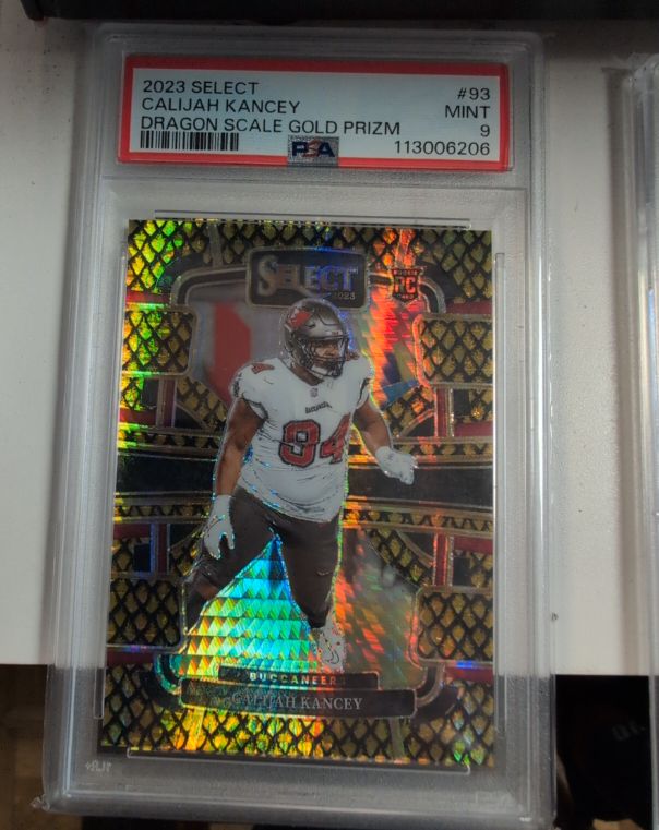 2023 Panini Select #93 Calijah Kancey Dragon Scale Gold Prizm — front