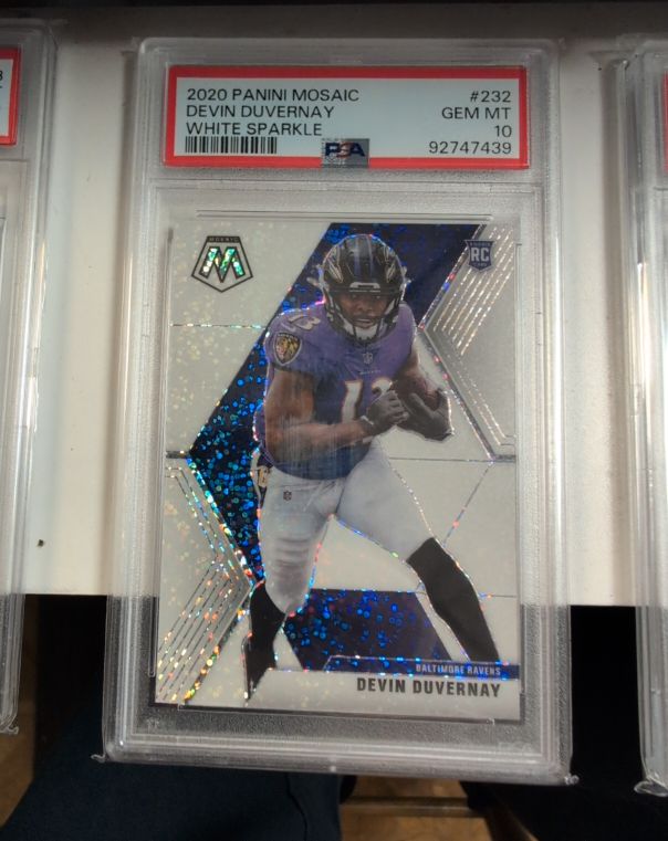 2020 Panini Mosaic #232 Devin Duvernay White Sparkle — front