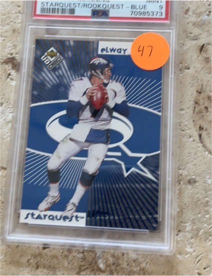 1998 UD Choice #SR01 John Elway / Peyton Manning StarQuest/RookQuest Blue — front