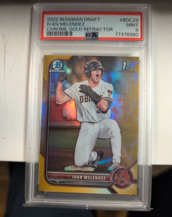 2022 Bowman Draft #BDC29 Ivan Melendez Chrome-Gold Refractor — front