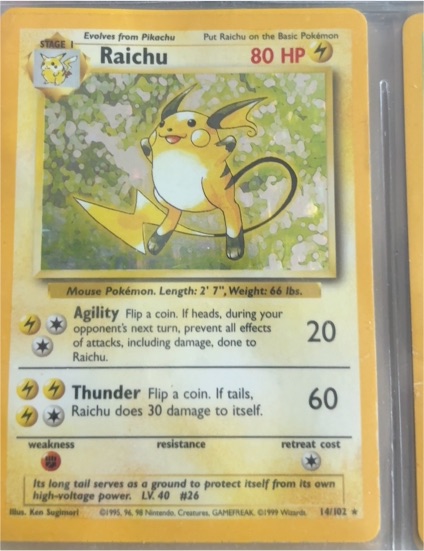 1999 Pokémon #14 Raichu — front