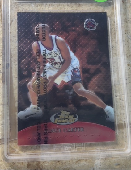 1999-00 Topps Finest Team Finest Blue #TF20 Vince Carter — front