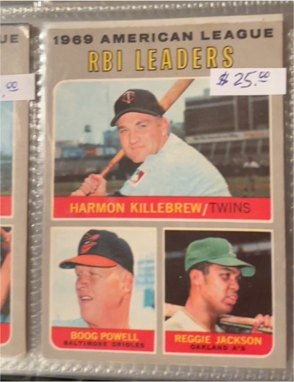 1970 Topps #64 AL RBI Leaders Harmon Killebrew / Boog Powell / Reggie Jackson — front