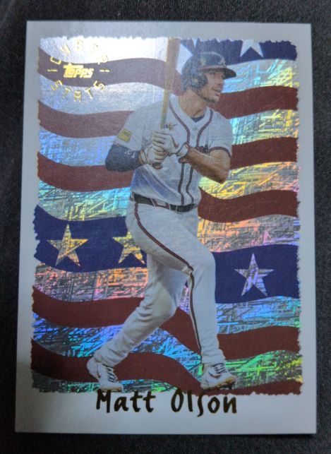 1995 Topps Cyberstats #8 Matt Olson — front