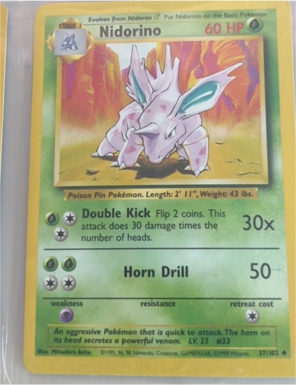1999 Pokémon #37 Nidorino — front