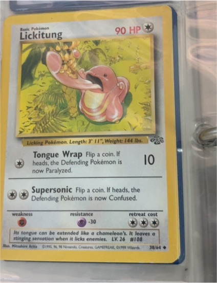 1999 Pokémon Jungle #38 Lickitung — front
