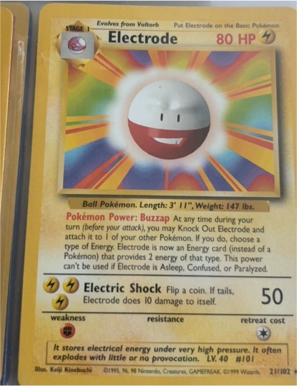 1999 Pokémon Base Set #21 Electrode — front