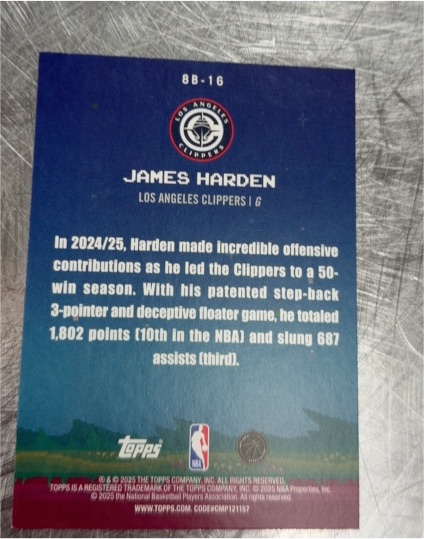 2024-25 Topps Basketball #8B-16 James Harden — front