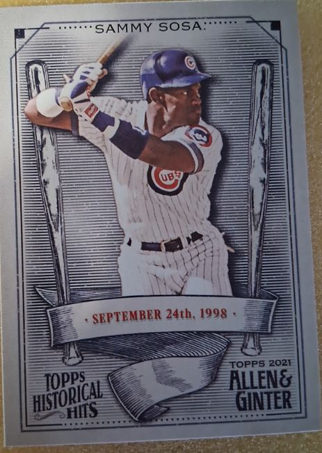 2021 Topps Allen & Ginter #HH-33 Sammy Sosa Historical Hits — front
