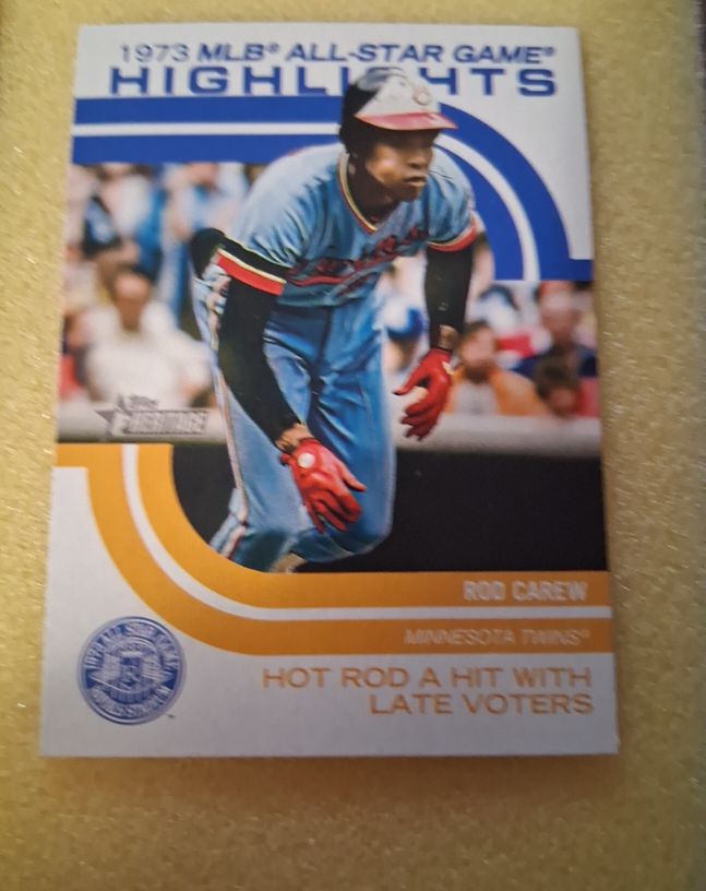 2022 Topps Heritage High Number #ASGH-10 Rod Carew 1973 MLB All-Star Game Highlights — front