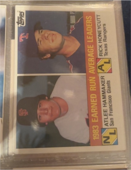 1984 Topps #137 1983 Earned Run Average Leaders Atlee Hammaker / Rick Honeycutt — front