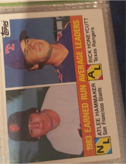 1984 Topps #137 Earned Run Average Leaders Atlee Hammaker & Rick Honeycutt — front