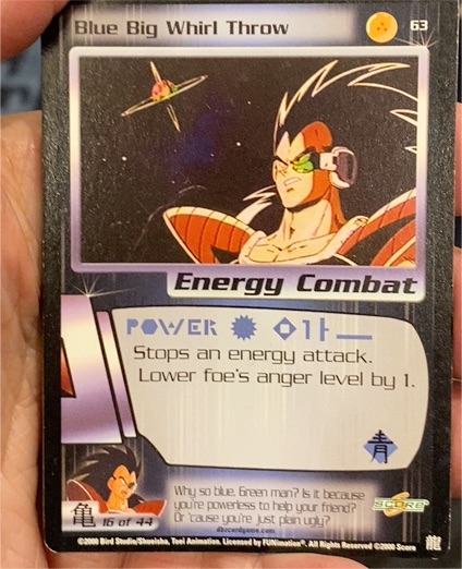 2000 Score Dragon Ball Z Saiyan Saga #63 Blue Big Whirl Throw Raditz — front