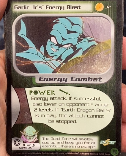 2001 Score Dragon Ball Z #32 Garlic Jr's Energy Blast — front