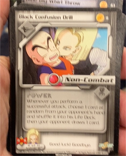 2001 Score Dragon Ball Z CCG Android Saga #9 Black Confusion Drill — front