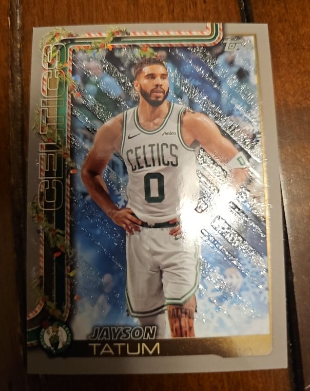 2025-26 Topps Holiday #H1 Jayson Tatum Silver Glitter — front