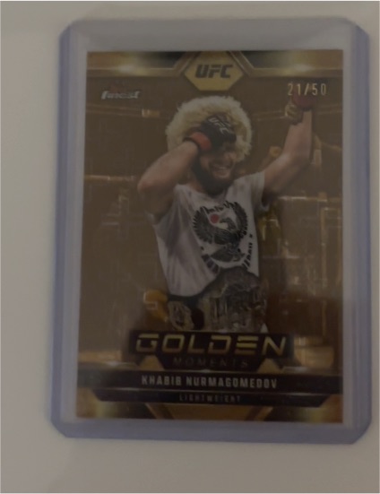 2025 Topps Finest UFC #GM-15 Khabib Nurmagomedov Golden Moments — front