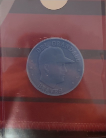 1959 Armour Coins #LB27 Del Crandall Milwaukee Braves — front