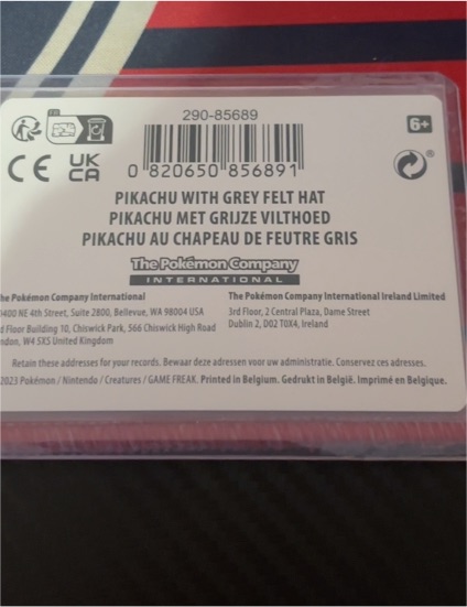 2023 Pokémon SWSH178 Pikachu with Grey Felt Hat — front