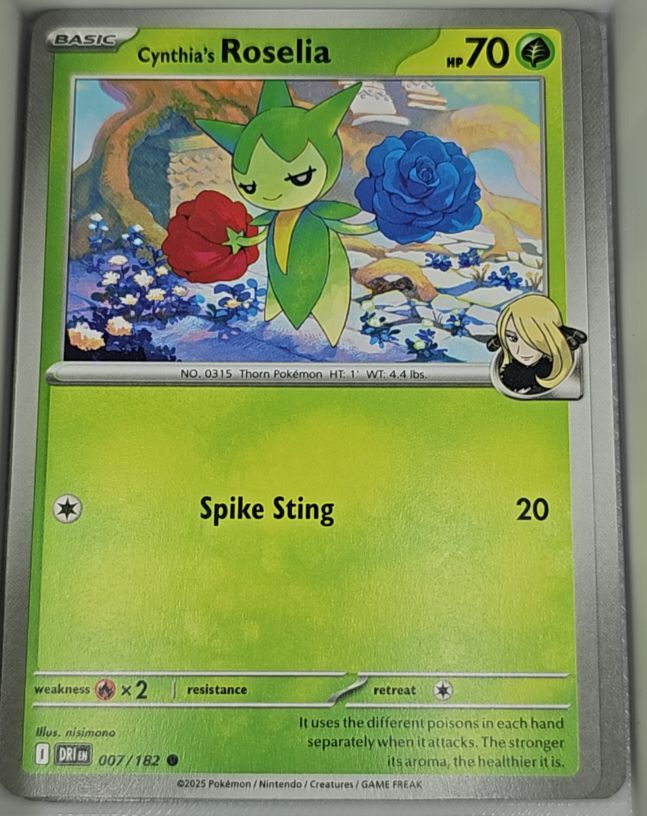 2025 Pokemon Scarlet & Violet Destined Rivals #007 Cynthia's Roselia — front