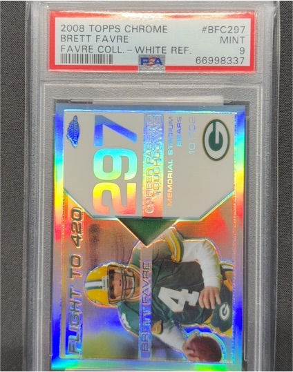 2008 Topps Chrome #BFC297 Brett Favre Flight to 420 White Refractor — front