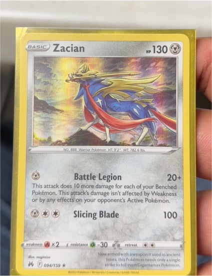 2023 Pokemon Crown Zenith #094 Zacian — front
