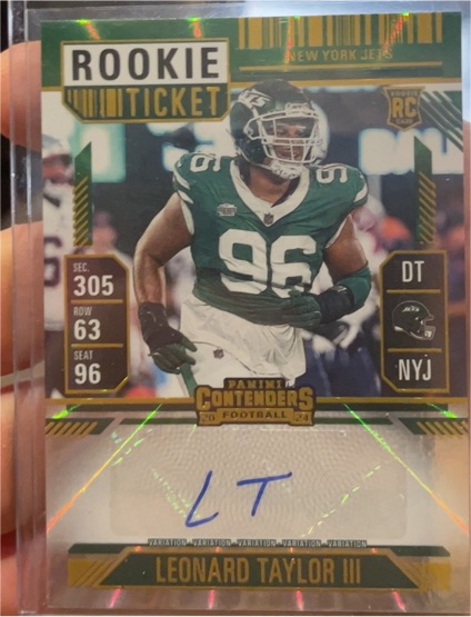 2024 Panini Contenders #305 Leonard Taylor III Rookie Ticket — front