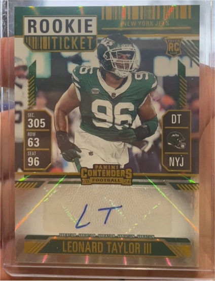 2024 Panini Contenders #156 Leonard Taylor III Rookie Ticket — front