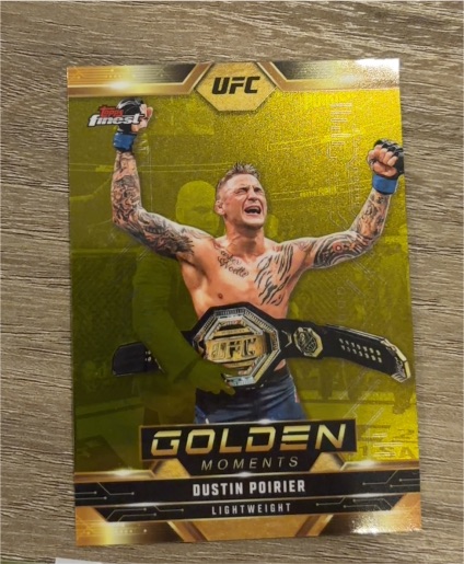 2025 Topps Finest UFC #GM-20 Dustin Poirier Golden Moments — front