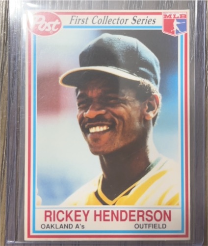 1990 Post First Collector Series #25 Rickey Henderson — front