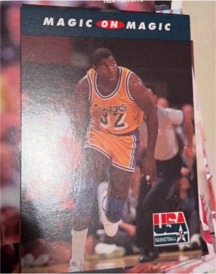 1992 SkyBox USA #104 Magic on Magic Magic Johnson — front