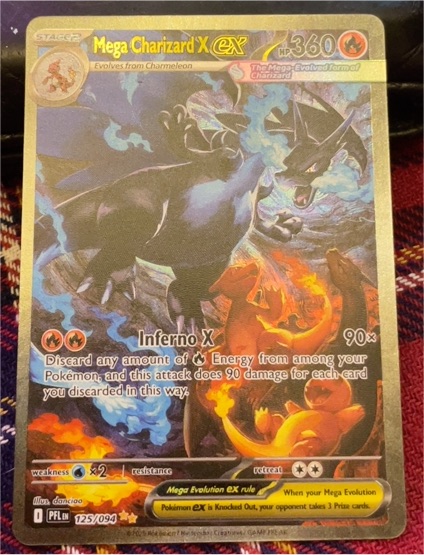 2025 Pokemon Mega Charizard X EX #125/094 Phantasmal Flames — front