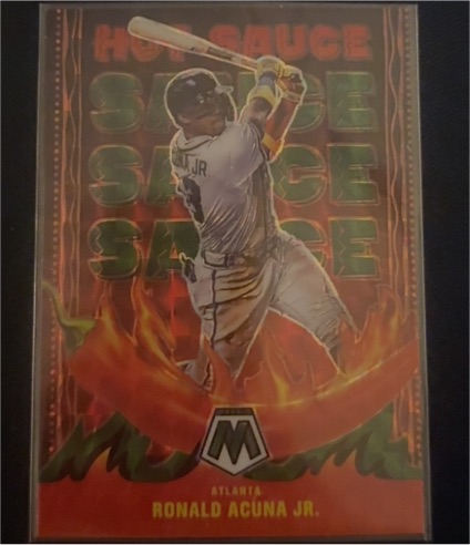 2022 Panini Mosaic Hot Sauce #HS-4 Ronald Acuña Jr. — front