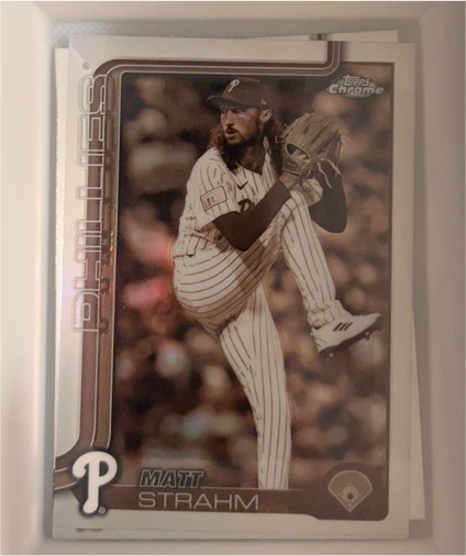 2025 Topps Chrome #178 Matt Strahm Sepia Refractor — front