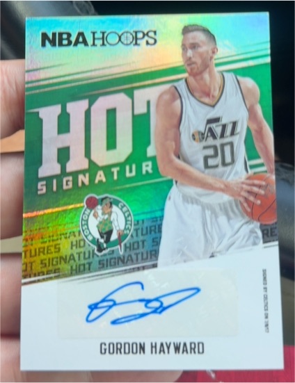2017-18 Panini NBA Hoops Hot Signatures #HS-GH Gordon Hayward — front