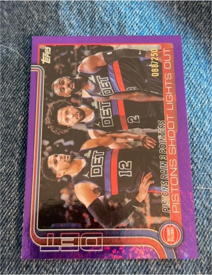 2025-26 Topps #279 Pistons Rain 3 Pointers: Pistons Shoot Lights Out — front