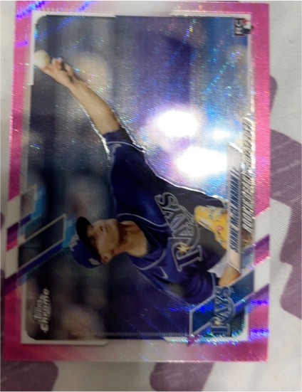 2021 Topps Chrome Update #USC85 Shane McClanahan Purple Wave Refractor — front