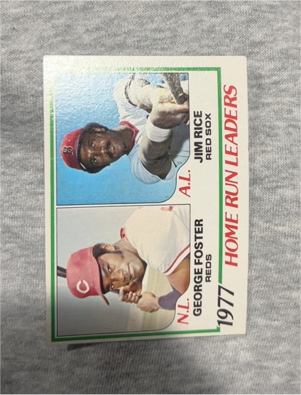 1978 Topps #202 1977 Home Run Leaders Jim Rice / George Foster — front
