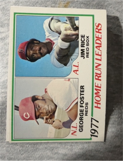 1978 Topps #202 1977 Home Run Leaders Jim Rice George Foster — front