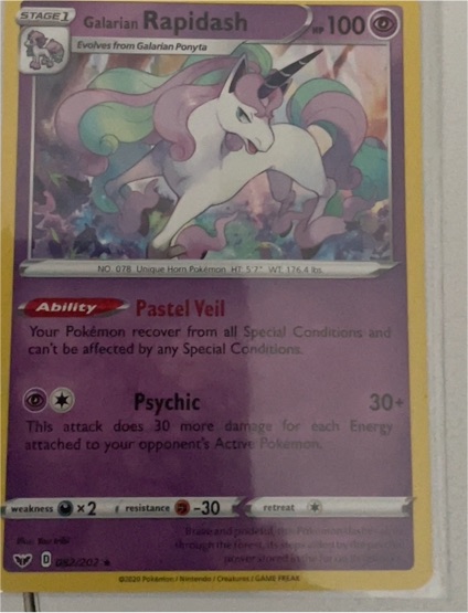 2020 Pokémon Sword & Shield #82 Galarian Rapidash — front